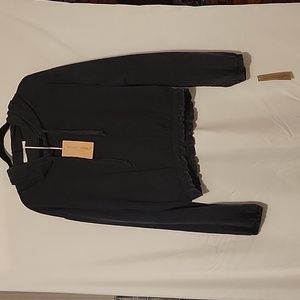 Project Social T Cropped Hooded Sweatshirt Pullover Charcoal Gray